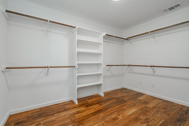 spacious closet with wood-type flooring