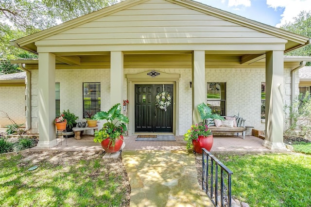 exterior space featuring covered porch