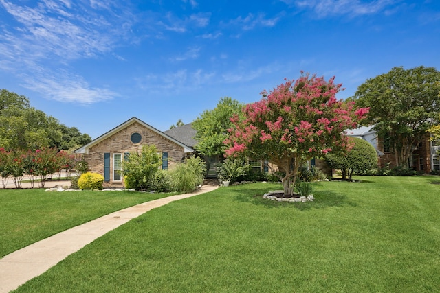 view of front of home featuring a front lawn