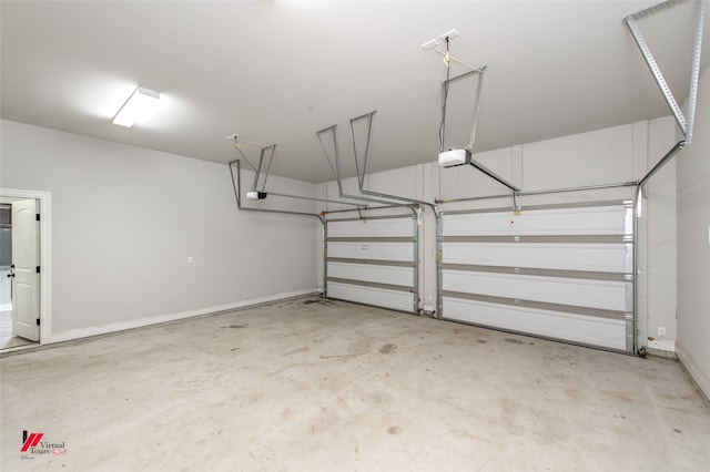 garage featuring a garage door opener