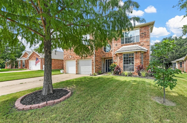 view of front of property with a front lawn