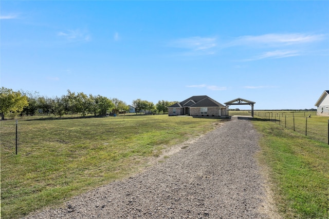 exterior space featuring a rural view