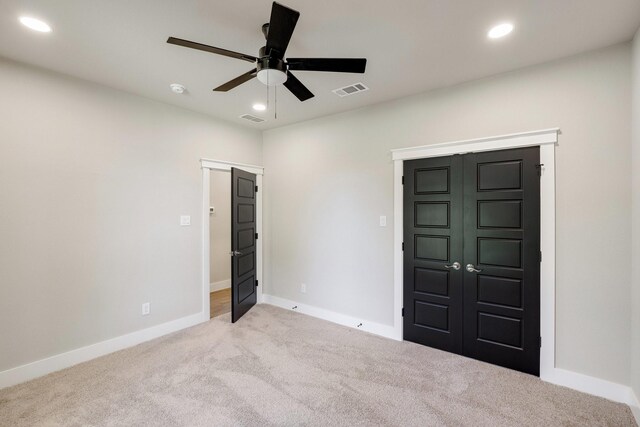 4836 S Theresa, Denison, TX 75020 - unfurnished bedroom featuring visible vents, recessed lighting, carpet flooring, and baseboards