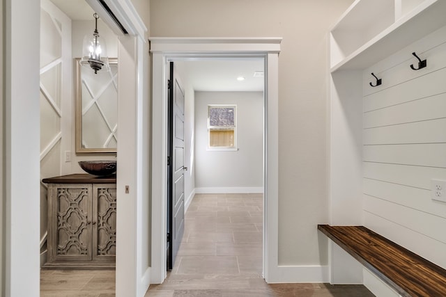 mudroom featuring light hardwood / wood-style flooring