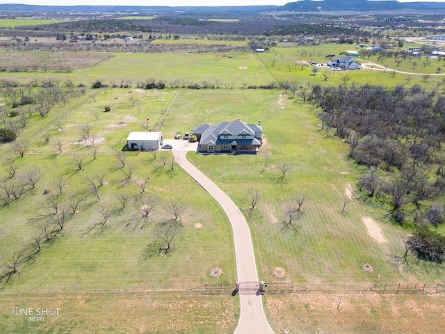 bird's eye view with a rural view