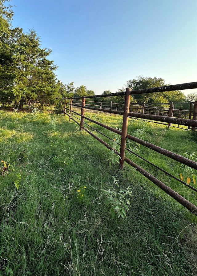 view of yard with a rural view