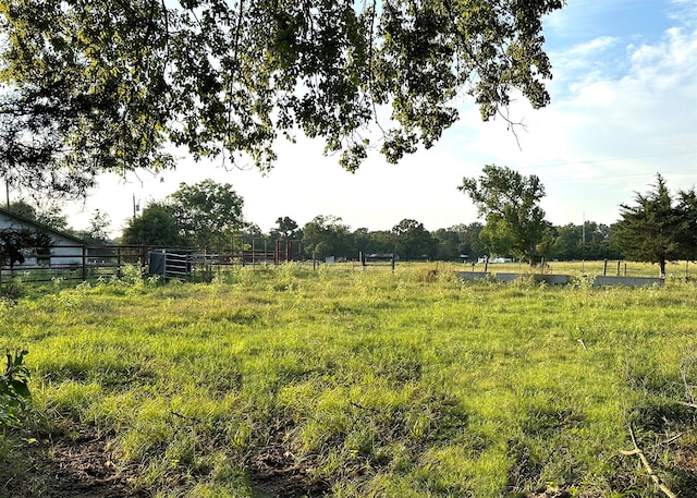 view of yard featuring a rural view