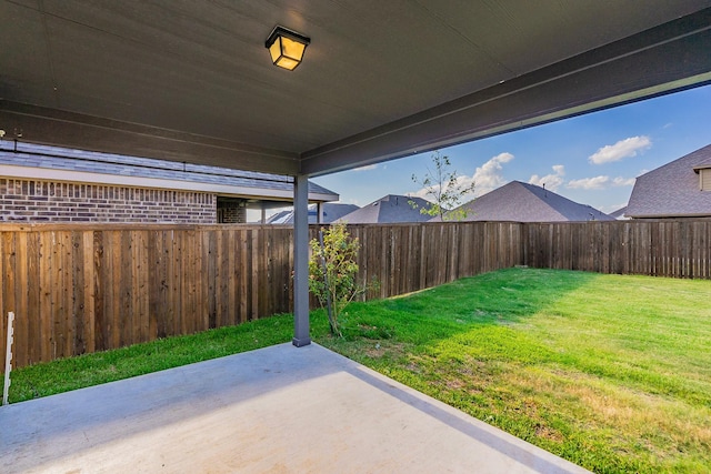 view of yard with a patio area