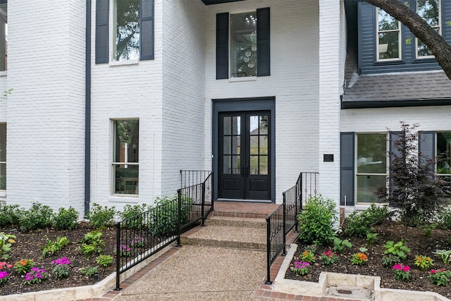 view of exterior entry with french doors