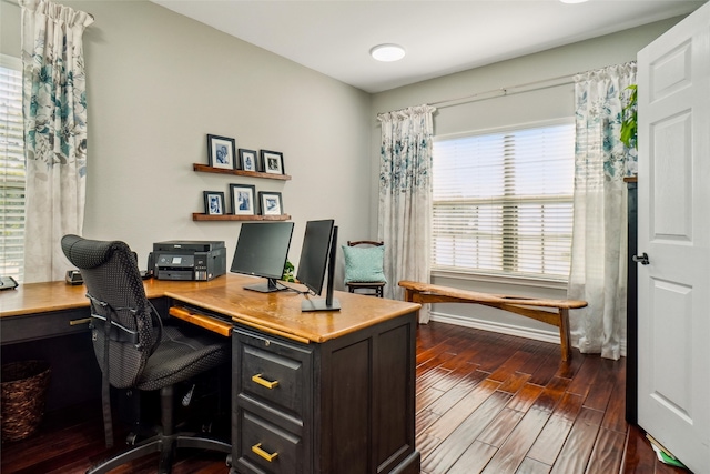 office featuring dark hardwood / wood-style floors