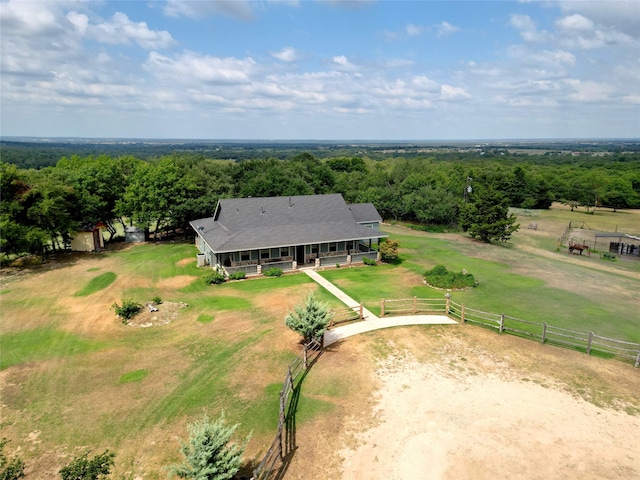 aerial view with a rural view