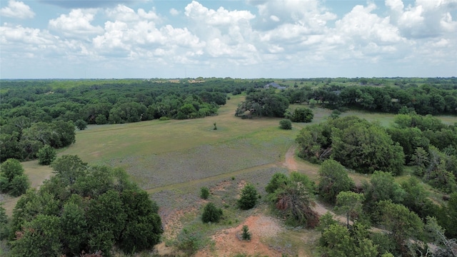 birds eye view of property featuring a rural view