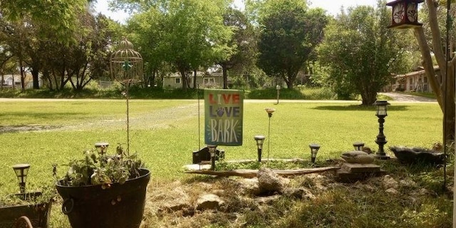 view of property's community with a lawn