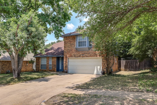 view of front facade with a garage