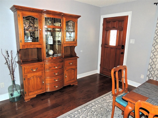 entryway with dark hardwood / wood-style floors