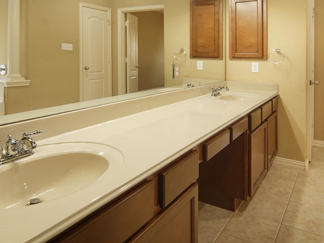 bathroom featuring vanity and tile patterned floors