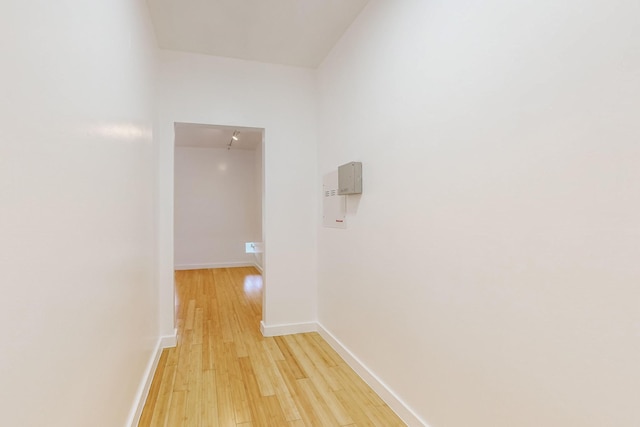 hall featuring light wood-type flooring