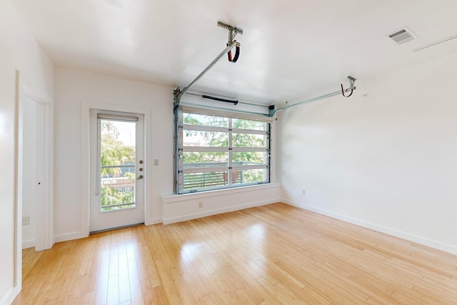 interior space with light hardwood / wood-style floors