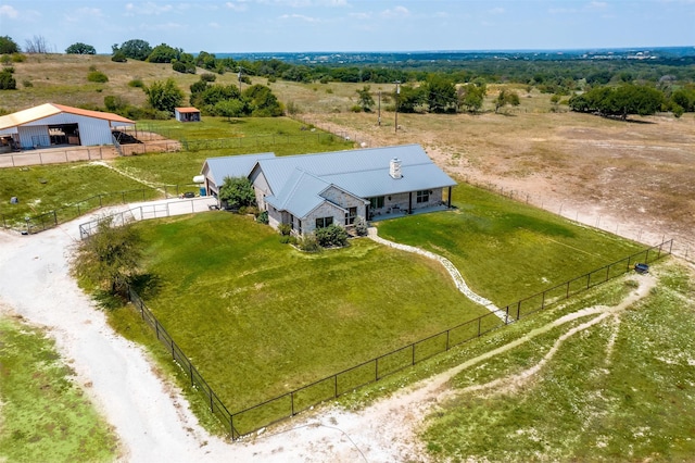 bird's eye view featuring a rural view