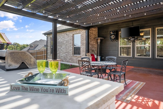 view of patio / terrace with a pergola