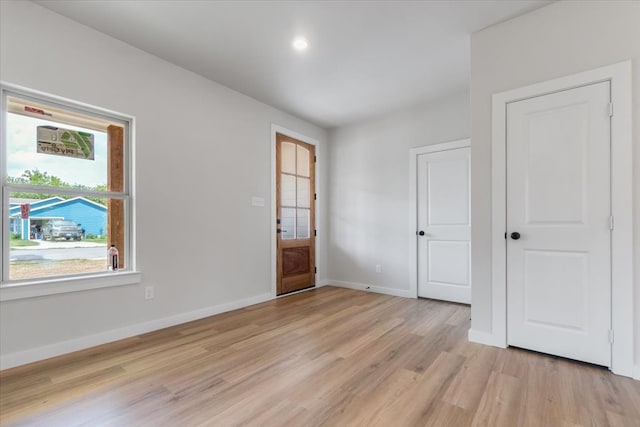 interior space featuring light wood-type flooring