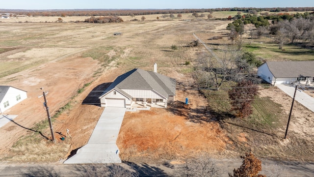 bird's eye view with a rural view