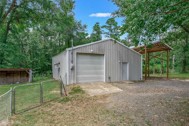 view of garage