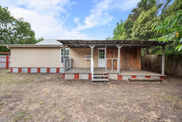 view of front of house with a deck