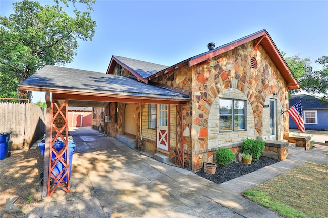 view of front of house with cooling unit