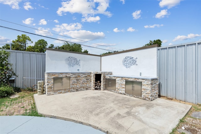 view of patio with area for grilling