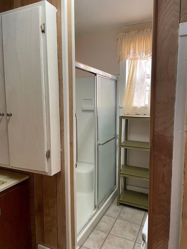 bathroom with an enclosed shower