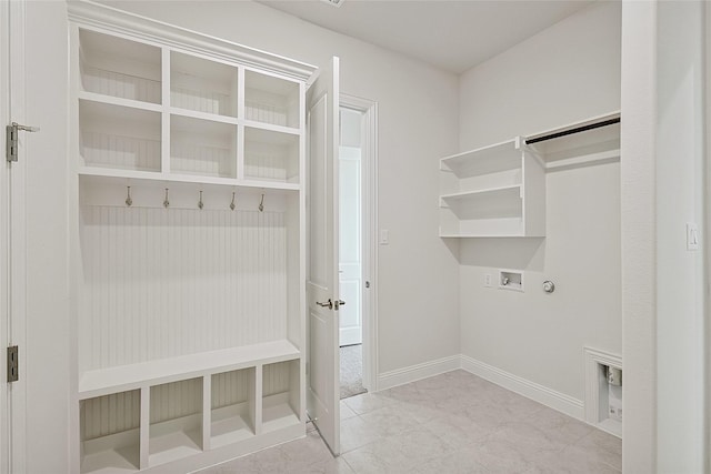 mudroom with baseboards