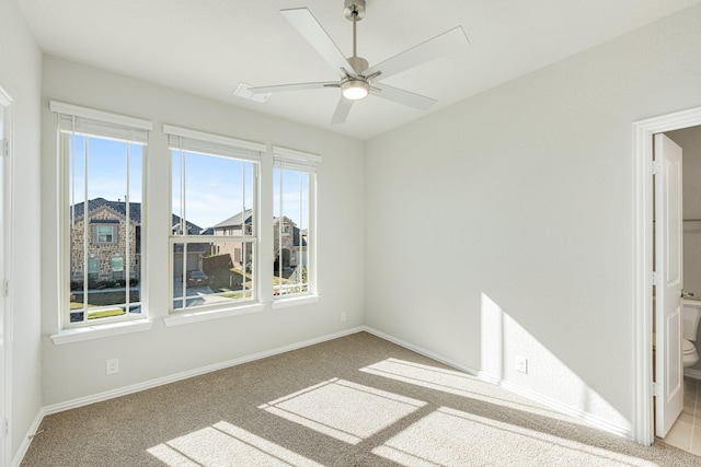2800 Creekhollow Ct, Denton, TX 76226 - carpeted spare room featuring baseboards and ceiling fan