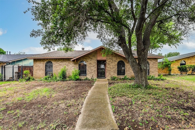 view of single story home