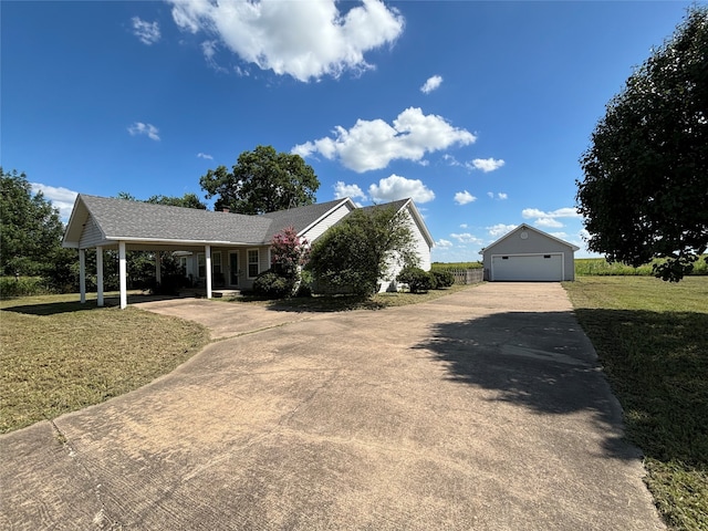 view of front of home with a front yard