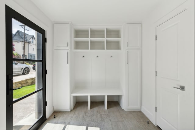 mudroom featuring light hardwood / wood-style floors