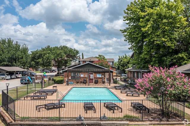 view of pool with a patio