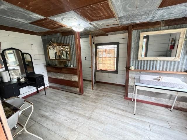 interior space with hardwood / wood-style floors