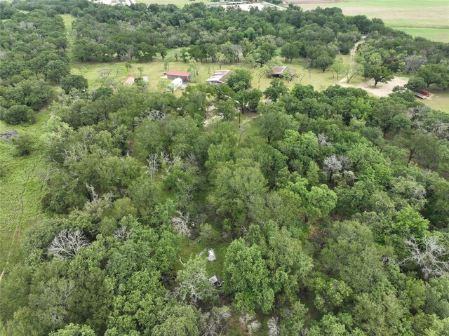 aerial view featuring a forest view
