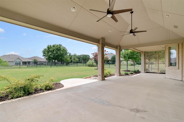 view of patio / terrace with ceiling fan