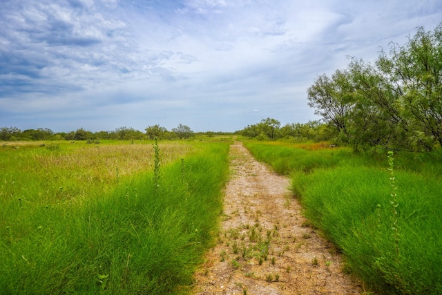 view of road featuring a rural view