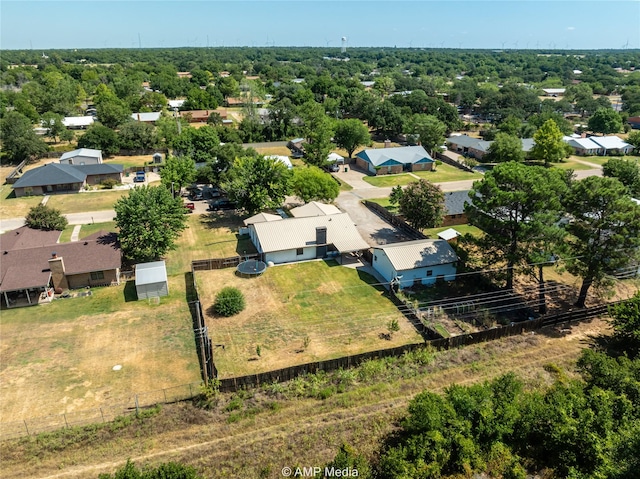 birds eye view of property with a residential view