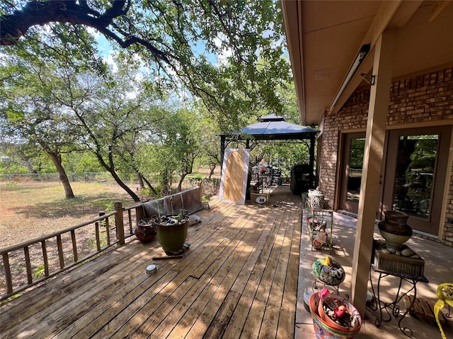 deck with a gazebo