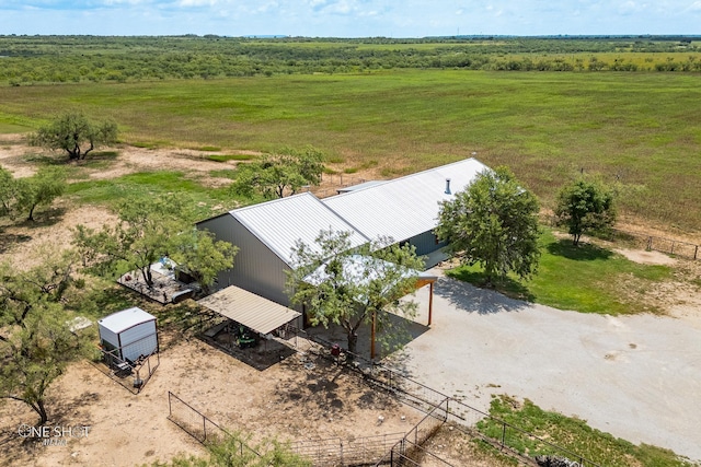 aerial view with a rural view