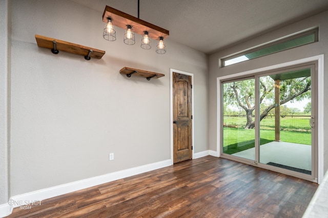 interior space featuring dark hardwood / wood-style floors