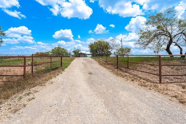 view of road featuring a rural view