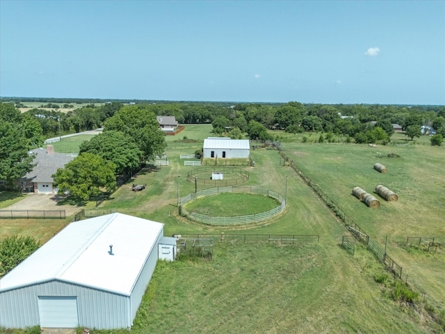 aerial view with a rural view