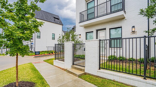 exterior space with a balcony