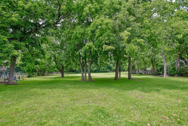 view of yard with a playground