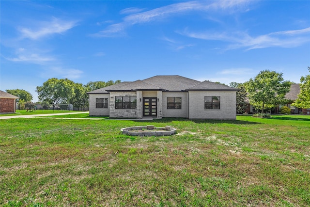 1057 Meadow Hill Dr, Lavon, TX 75166 - back of house featuring french doors and a yard